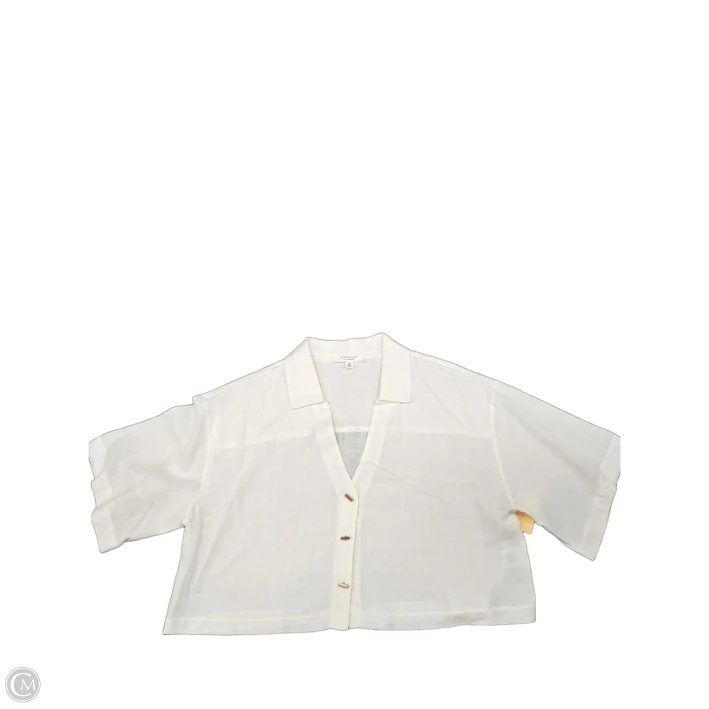 Top Short Sleeve By Kirious In White, Size: M