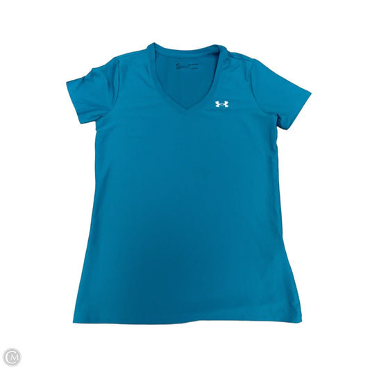 Athletic Top Short Sleeve By Under Armour In Aqua, Size: Xs