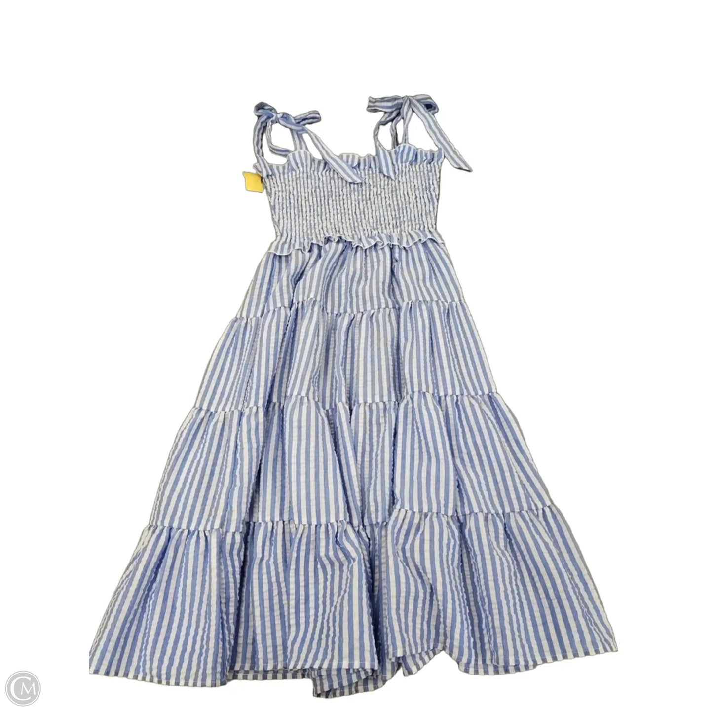 Dress Casual Midi By Cmf In Blue & White, Size: S