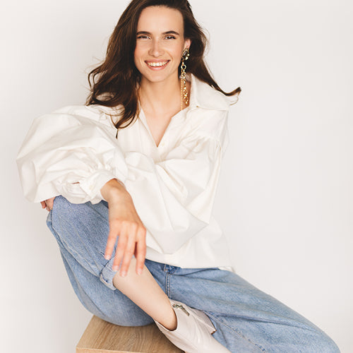 women in white shirt